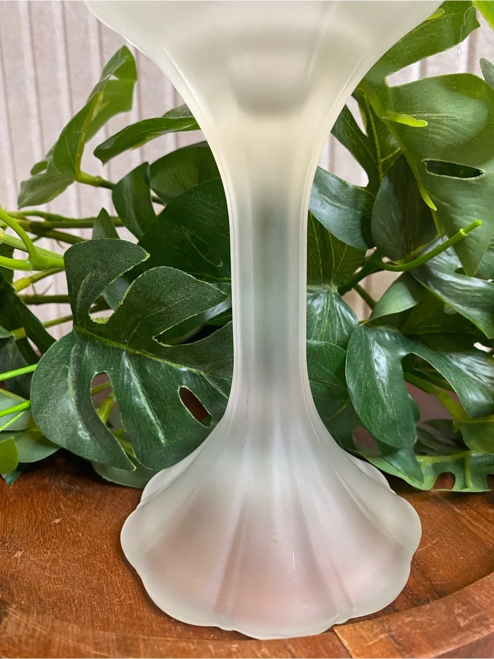 Frosted Glass Satin Pedestal Fairy Lamp Base Only Cottagecore